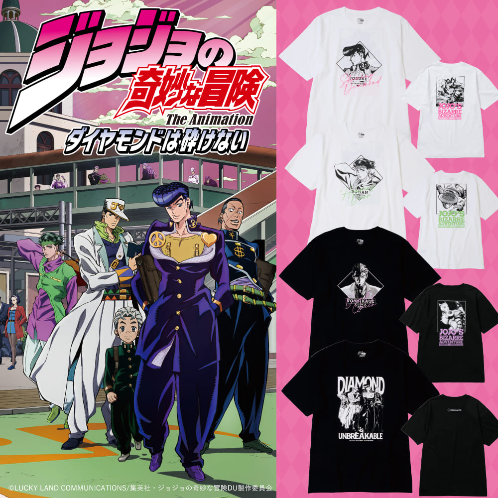 『ジョジョの奇妙な冒険 ダイヤモンドは砕けない』半袖Tシャツ クロ（集合）