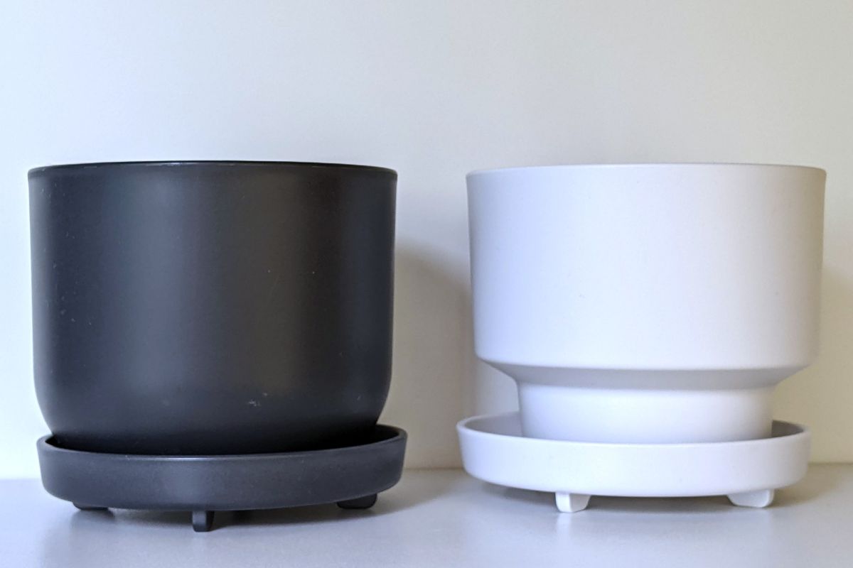 トレイ付植木鉢 Aタイプ ホワイト (Flower Pot with Tray - A Type - White)筆者撮影写真