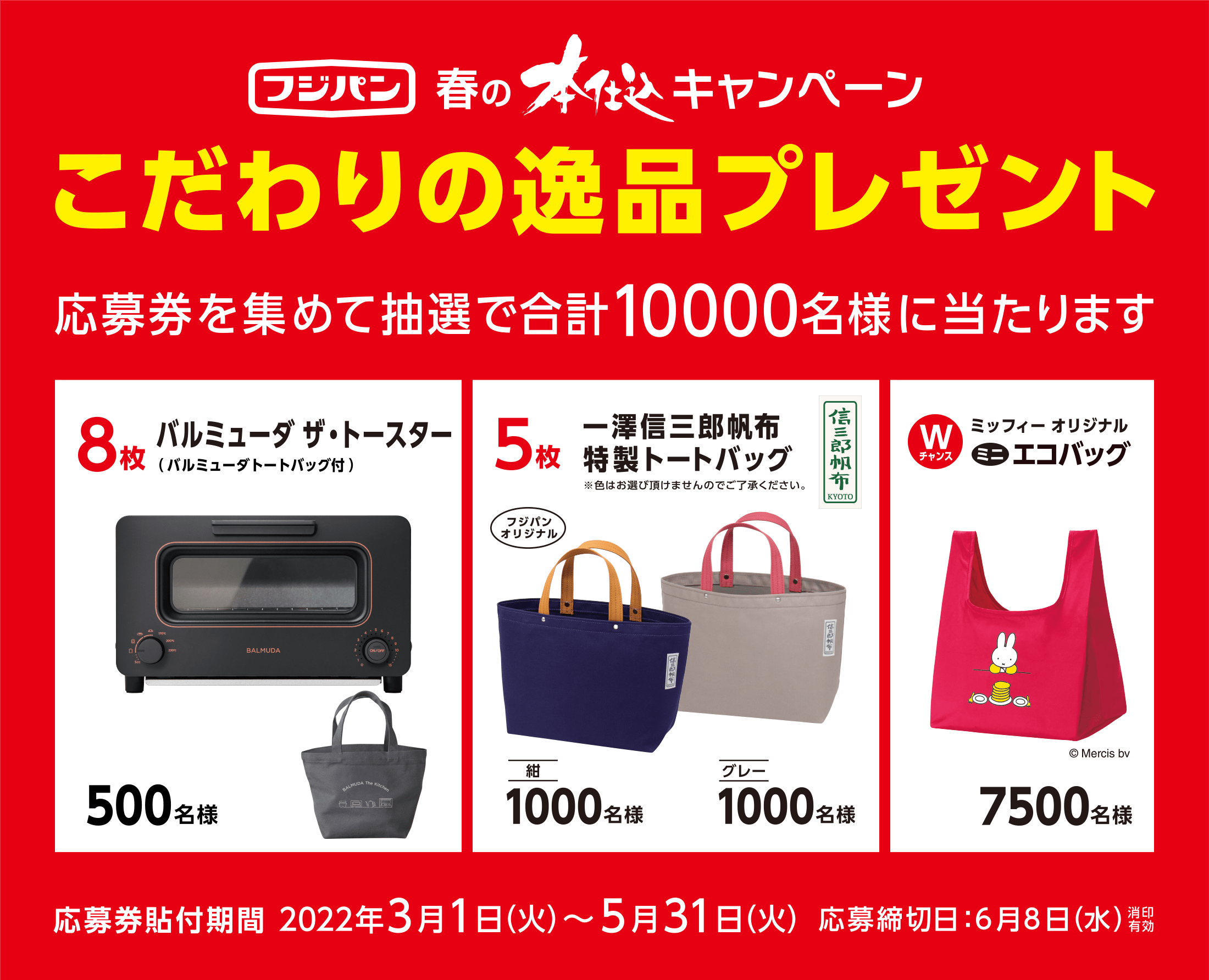 人気フジパン【本仕込キャンペーン】当たる「ミッフィーエコバッグ