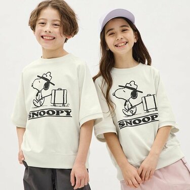 GU】スヌーピーでおなじみPEANUTSコラボ〈KIDSスウェットTシャツ〉3選！親子コーデも スヌーピーやウッドストックが世界を旅するイラストがおしゃれです！  | 2ページ目 | LIMO | くらしとお金の経済メディア