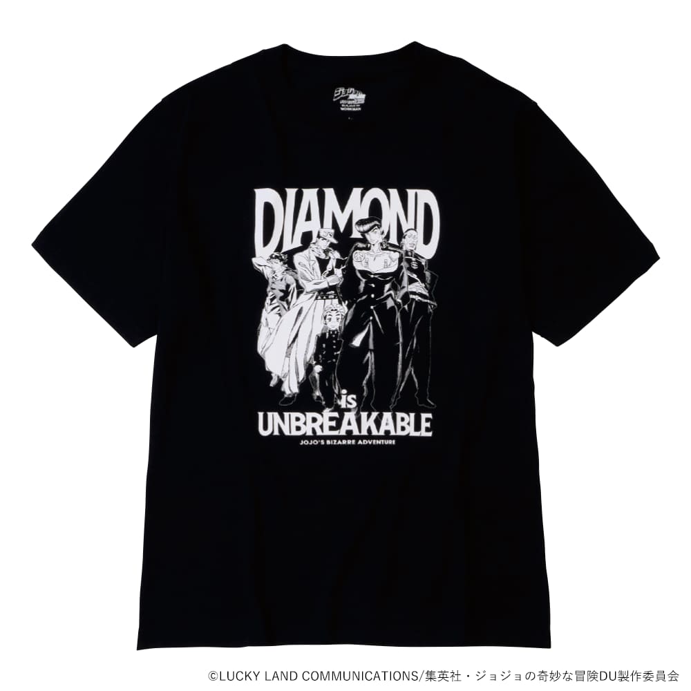 『ジョジョの奇妙な冒険 ダイヤモンドは砕けない』半袖Tシャツ クロ（集合）